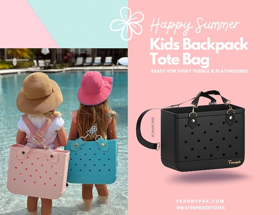 Kids’ Black Waterproof Backpack Tote: Durable & Fun for All Adventures!