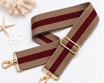 Alça de reposição ajustável de 5 cm (2 polegadas) para bolsa, nas cores taupe e bordô | Bordeaux Reserve