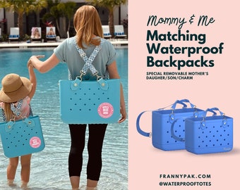 Mama und Ich Passender Rucksack-Passender Wasserdichter Rucksack für Mama und Kind-Große und kleine Rucksäcke: Passende Sets für Eltern und Kinder-Blau