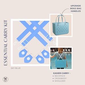 Kit di cinghie per borsa Bogg / Sistema di trasporto essenziale / Cinghie per borsa in EVA in tinta Sky Blue