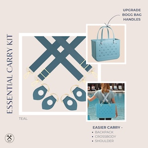 Kit di cinghie per borsa Bogg / Sistema di trasporto essenziale / Cinghie per borsa in EVA in tinta Teal