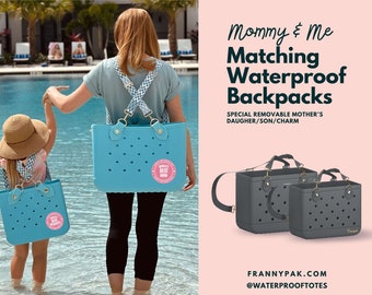 Mama und ich passender Rucksack-Passender wasserdichter Rucksack für Mama und Kind Große und kleine Rucksäcke: Passende Sets für Eltern und Kinder-Grau