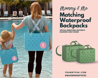 Mama und Ich Passender Rucksack-Passender Wasserdichter Rucksack für Mama und Kind-Große und Kleine Rucksäcke: Passende Sets für Eltern und Kinder-Grün