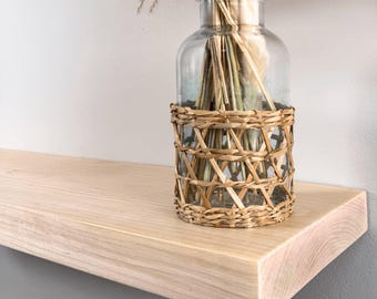 Maple Floating Shelf: Heavy Duty Natural Wood, Custom Sizes, Handcrafted in the USA