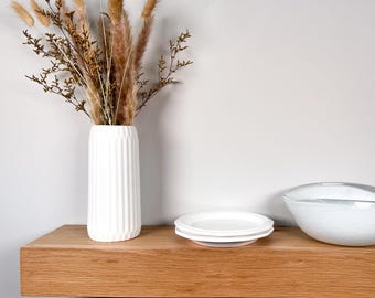 3-Inch Thick White Oak Floating Shelf: Heavy Duty, Modern Farmhouse