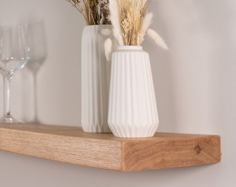 White Oak Floating Shelf, Solid Wood, Custom Length & Depth, Handcrafted Wall Shelves, Heavy Duty, Made in USA