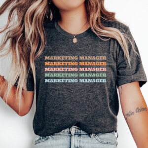 Marketing-Manager-T-Shirt - Unternehmensgrafik-T-Shirt, Business Professional Shirt, Bürogeschenk, Arbeitskleidung, Team-Top
