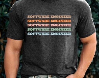 Buntes Software Engineer T-Shirt, Unisex T-Shirt, Programmierer Geschenk, Coding Shirt, Computer Science Bekleidung