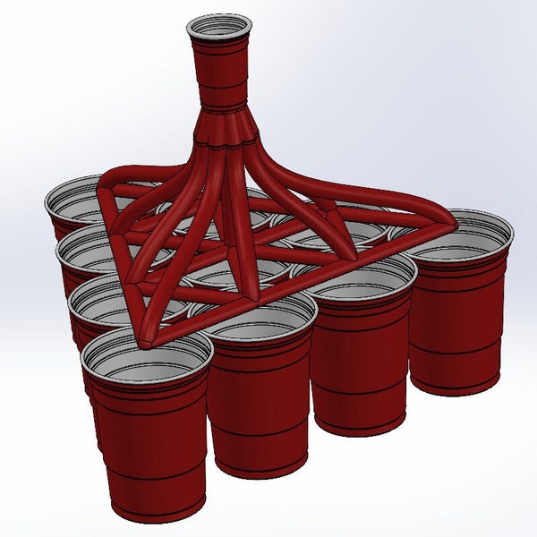 Pong Trichter .STL für 3D-Druck | Beer Pong Trichter Trinkspiel 10 Becher Automatischer Fülltrichter | Geschenk | Haus-Party