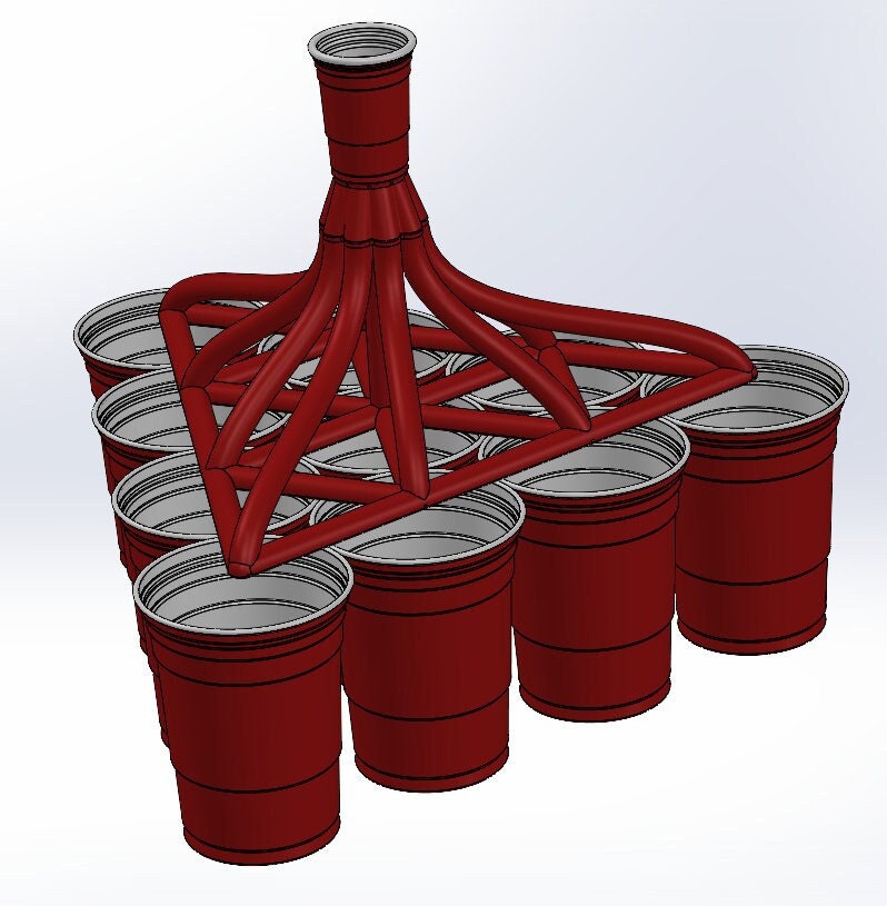 Pong Funnel .STL for 3D Print Beer Pong Funnel Drinking Game 10 Cup