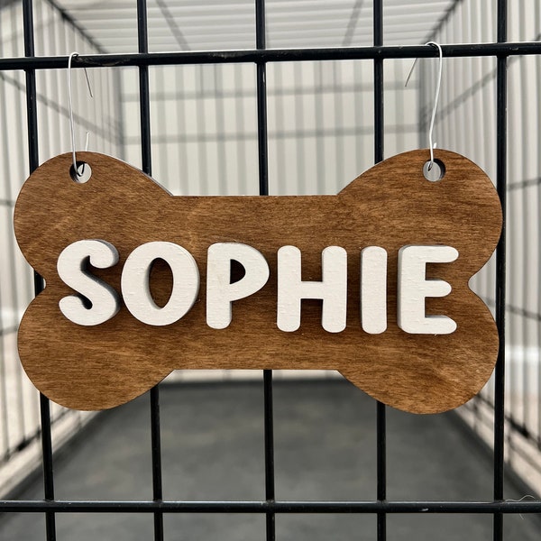 Personalized Crate Sign, Personalized Dog Crate Name Plate, Hanging Crate Sign, Custom Crate Sign, Dog Bone Sign, Personalized Crate Topper