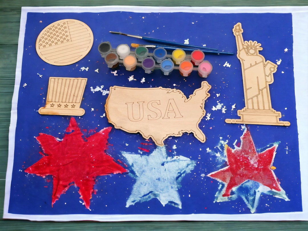 Patriotic Paint Kit, Kids Crafts, Kids Paint Kit, 4th of July Paint Kit ...