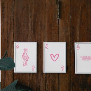 Queen of Hearts set of 3 digital prints