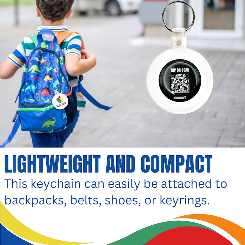 Autism Digital ID Keychain With QR Code & Nfc | Digital ID Profile ...