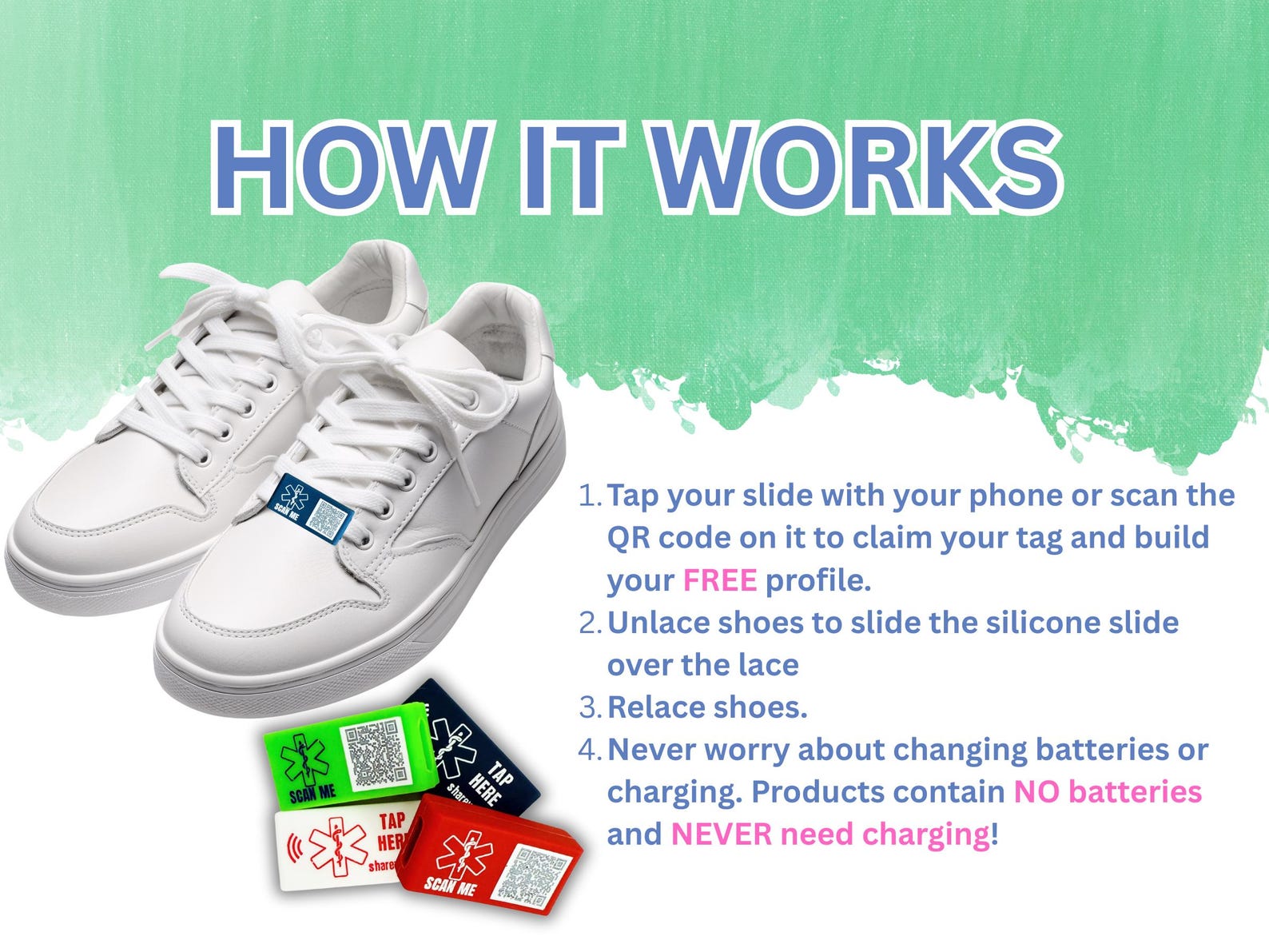Shoelace Kid ID Tag: Medical Alert, Autism, Nonverbal - Etsy