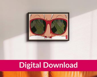 Master Roshi Anime Poster: DBZ Geeky Home Decor (Digital Download, 13x19 PDF