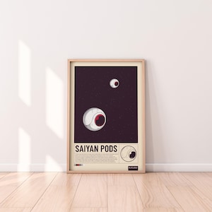Anime Poster – Dragon Ball Saiyan Pods Wall Art, DBZ Room Decor, Manga-Inspired Print, Otaku Gift Idea for Anime Fans and Collectors