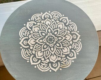 Round textured mandala acrylic handcrafted painting