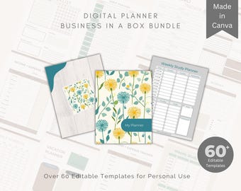 Business Planner Toolkit, 60+ Canva Templates (Digital Download)