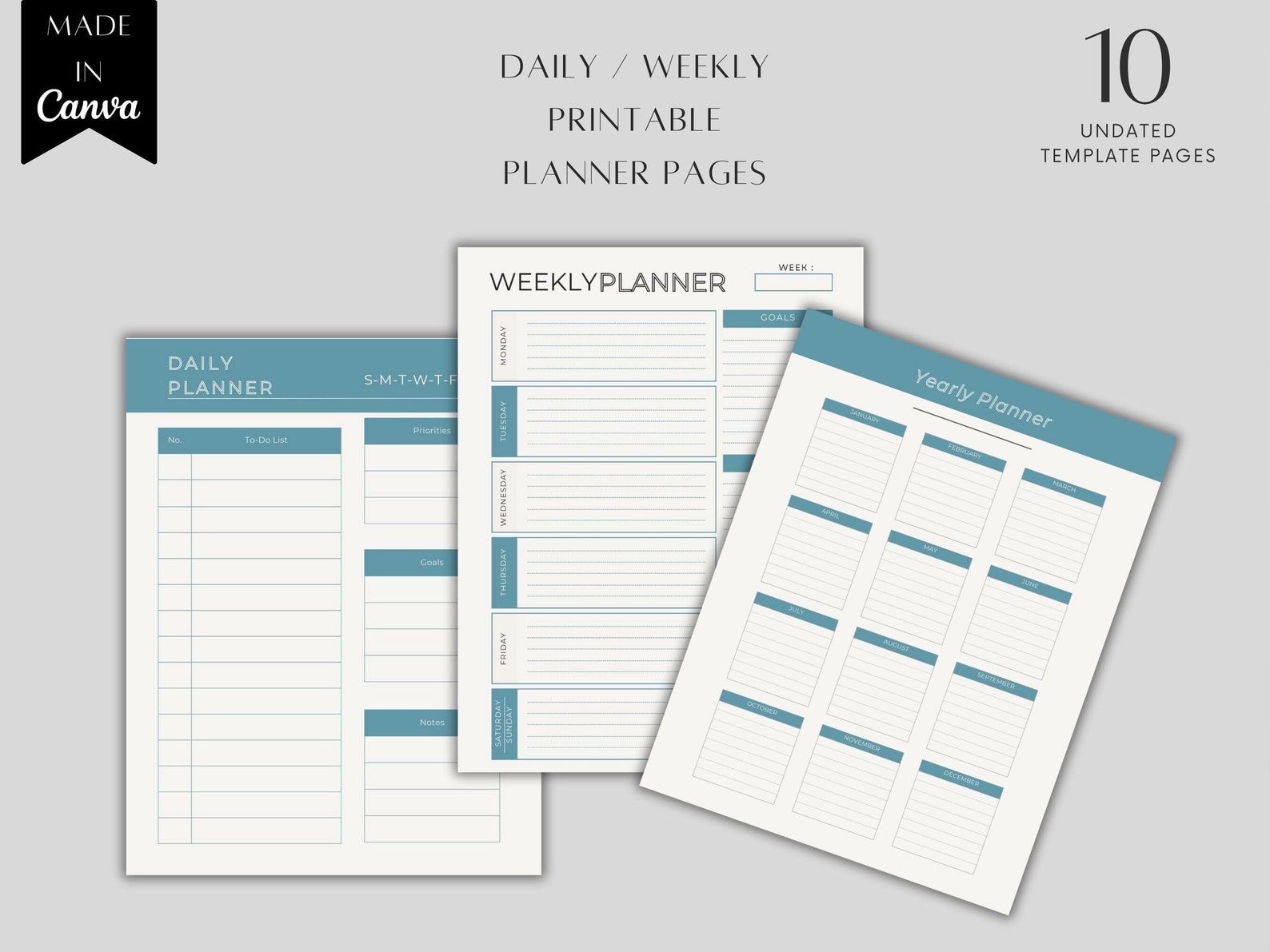 Planner Printables, Daily, Weekly, Monthly Planner Pages, Template - Etsy