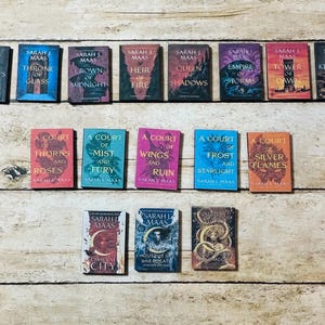 Sarah J Maas ***Books have no Spines*** complete mini books, mini bookshelf, mini book ornament