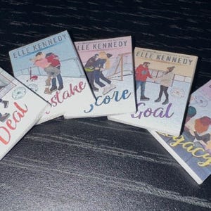 Off-Campus books collection, Elle Kennedy mini books, mini bookshelf, mini book ornament ***Books have no Spines***