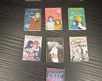 Ali Hazelwood ***Books have no Spines*** complete mini books, mini bookshelf, mini book ornament