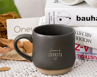 Custom Grandpa Coffee Mug Gift for PAPA, Father's day Engraved Ceramic Mug Gift for Dad , New Grandma Grandpa Gift, Family Christmas Gift PD