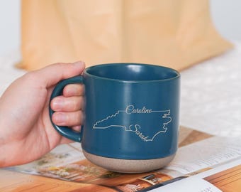 Personalized Map Outline Mug, Custom Name State Map Gift, Long Distance Friendship Mug, Couple Gift, Best Friend Gift,Moving Away Present ZT