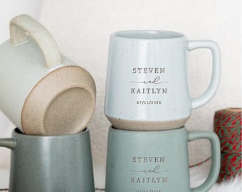 Custom Engagement Gift Anniversary Mug,Personalized Ceramic Coffee Mug Couple Gift,Gift for Wedding Anniversary , Christmas couple Gift JD
