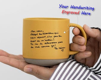 Benutzerdefinierte Tasse Handschrift Keramik Tasse, Muttertagsgeschenk Personalisierte Keramiktasse mit Ihrer Handschrift Erinnerungsgeschenk Valentinstag Geschenk ZT