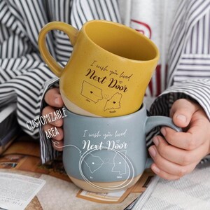 I Wish You Lived Next Door Personalized Mug, Custom Best Friend Gift, BFF Engraved Mug,  Long Distance Friendship Gift, Moving Away Gift PD