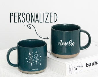 Mug personnalisé, idées cadeaux Bélier, livraison le lendemain, cadeau astrologie mug Bélier Mug poterie personnalisé, mug zodiaque avril, cadeau 21e anniversaire pour elle