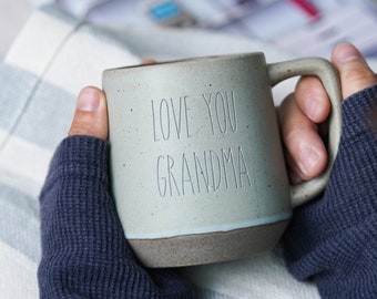 Love You Grandma Gift Mug, Mom Gift Ceramic Coffee Mug Grandma Mug Mom Mug Engraved Gift Ideas Mum Mug, Mothers Day Gifts.