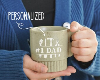 Custom Mug Dad Pottery Mug, Papa Mug Personalized Mug Fathers Day Gift Ideas Customized Dad Mug Engraved Gift for Him Dad Gift, Best Dad Mug