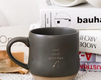 Custom Fishing Grandpa Mug, Reel Cool Papa Coffee Cup, Christmas Funny Fishing Gift for Grandpa,Dad, Father's Day Fisherman Gift for Men  PD