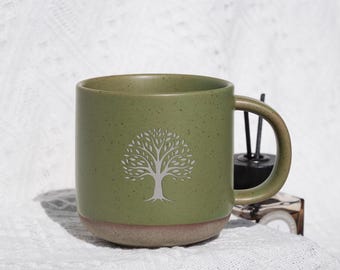 Tree of Life Mug Pottery Mug,Meditation Mug,Engraved Gift Yoga Mug,Tree of Life Mug Yoga Spiritual Mugs,Nature Lover Fathers Day Gift ZT