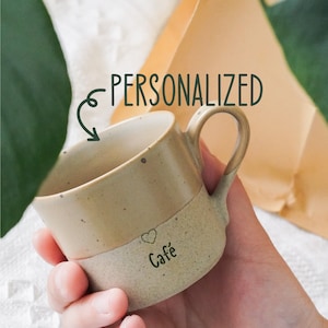 Nombre personalizado Juego de tazas de espresso de cerámica, taza de espresso de cerámica grabada, taza personalizada, ideas de regalos personalizados Regalos del Día de las Madres para mamá imagen 2