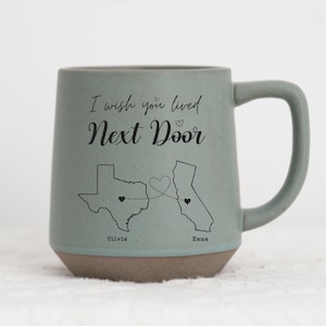 I Wish You Lived Next Door Personalized Sister,Custom Best Friend Gift, BFF Engraved Mug,Long Distance Friendship Gift, Moving Away Gift JD