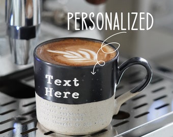 Juego de tazas de espresso de cerámica personalizadas para ideas de regalos del Día del Padre, regalo grabado personalizado para papá, regalo para el abuelo, regalo de taza de café para él