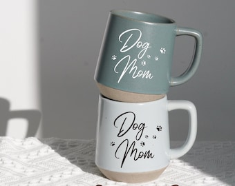 Dog Mom Mug, Mom Pottery Mug, Dog Mum Mug Gift for Mom, Dog Mug Mom Gift Ceramic Coffee Mug for Dog Lover Gift Ideas, Dog Mama Gift for Her