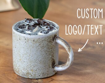 Custom Mug Rustic Pottery Mug, Latte Mug, Coffee Mug Fathers Dad Gift, Dad Mug, Espresso Cup Farmhouse Ceramic Cup Cottagecore Decor