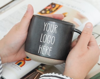 Custom Mug Logo Coffee Mug, Boss Gift Personalized Mug Large Pottery Mug, Team Mug Corporate Gift Employee Appreciation Gifts, Logo Mug