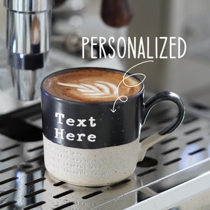 Personalisiertes Keramik-Espressotassen-Set für Geschenkideen zum Vatertag, personalisiertes graviertes Geschenk für Papa, Geschenk für Opa, Kaffeetassen-Geschenk für Ihn Bild 1