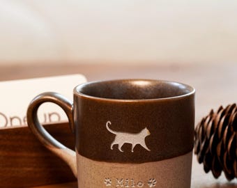Custom Pet Espresso Cup, Engraved Pottery Mug, Pet Lover Gift, Dog Mom Christmas gift NS