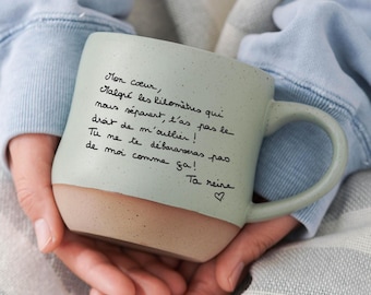 Large Custom Mug Actual Handwriting Ceramic Mug,Personalized Mug with Your handwriting,New Dad Gift from Kids,Fathers Day Gift from Wife PD