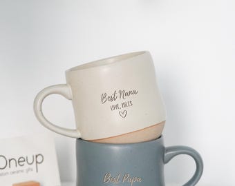 Personalized Nana Papa Mug, Custom Text Engraved Coffee Cup Family Christmas gift idea, Mother’s Day Father’s Day gift for Grandparents PD
