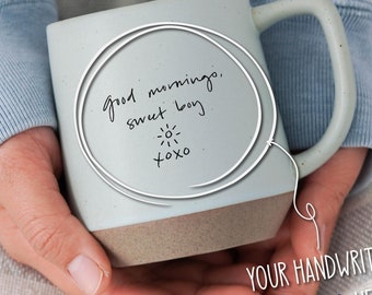 Individueller Becher Echte Handschrift Keramikbecher, personalisierter Becher mit Ihrer Handschrift, Valentinstag Geschenk für Muttertag Geschenkideen Papa Geschenk JD