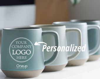 Custom Mug Logo Coffee Mug Personalized Gift, Personalized Mug Pottery Mug Company Mug Engraved Logo Mug, Employee Appreciation Gifts