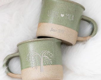 Engraved Pottery Personalised Mug 9th Anniversary Gifts for Wife,Bridal Shower Gifts for Couple,Custom Tin Anniversary Gift for Husband BJ